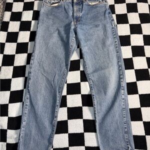 DKNY Straight Leg Jeans in Light Blue Wash